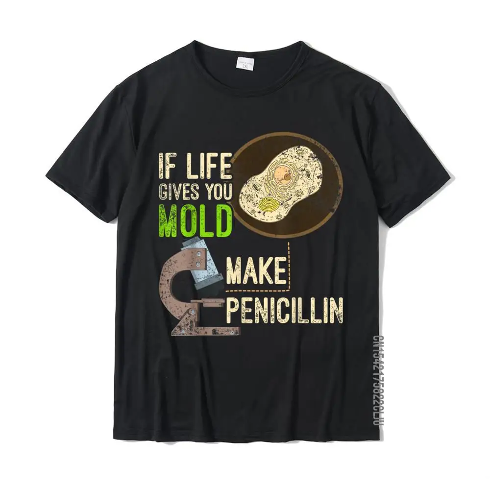 Printed Male 2021 Hot Sale Casual Tops T Shirt Round Collar Autumn 100% Cotton T Shirt comfortable Short Sleeve T Shirt Funny Microbiology Mold Penicillin Scientist Gift Biology T-Shirt__32389 black