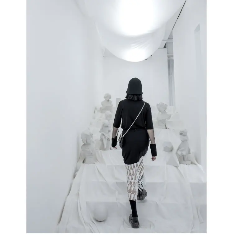 HG шифон сшивание перо кружева юбки для женщин s Harajuku юбка Slim Fit перспектива мода осень женская одежда Новинка XJ1947