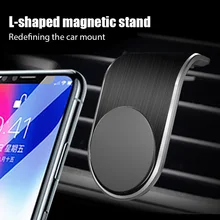 L-Type Magnetic Car Holder For Phone For Iphone Samsung Clamped At Car Air Vent Phone