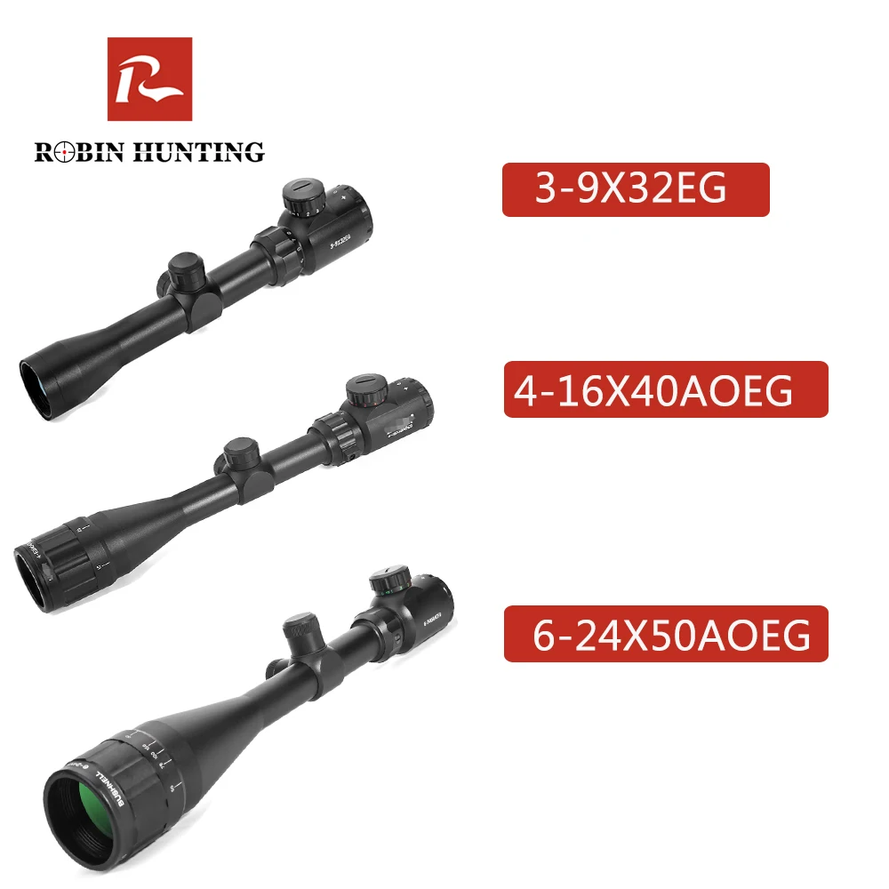 Прицел для винтовки Robin Hunting 3 9x32 4 16x40 оптический прицел 6 24x50 тактический красный