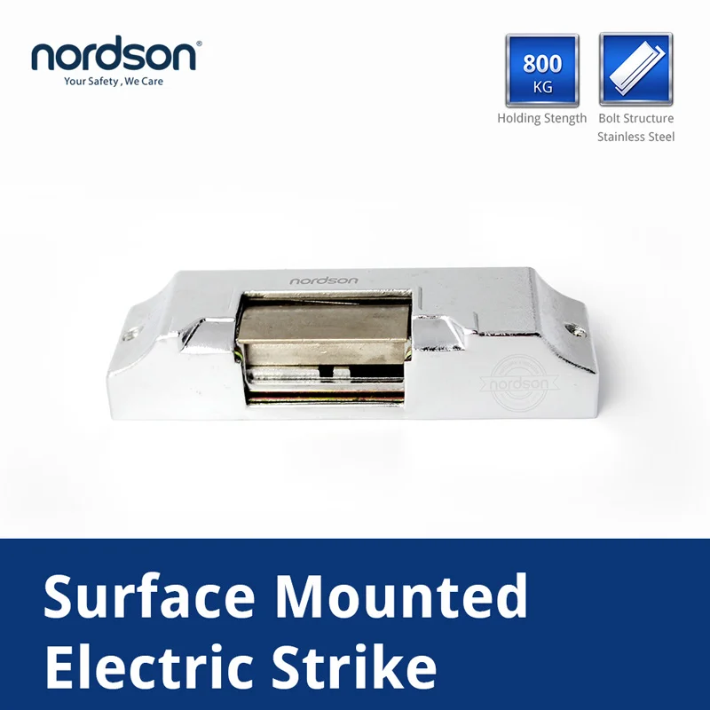 Nordson DC12V Fail-secure/Fail-Safe Тип Нержавеющая сталь поверхностного монтажа Электрический Чеканный замок на дверь сила удержания 800 кг