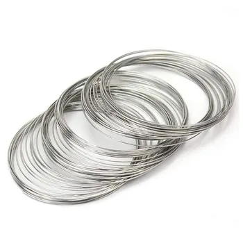 

80 Circles 0.6mm (24Gauge) Jewelry Wire Silvertone Bracelet Rigid Steel for Wire Wrap DIY Jewelry Making Supplies