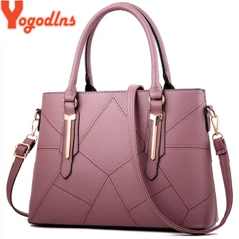 

Yogodlns Women PU Leather Shoulder Bags Fashion Messenger Bags Casual Beach Bag Shopping Tote Handbag Bolsos Mujer
