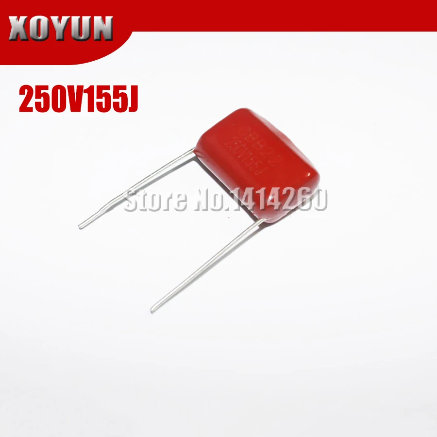 10 шт./лот CBB 250V155J 1,5 мкФ шаг 20 мм 155J 250V CBB полипропиленовый пленочный конденсатор с алюминиевой крышкой