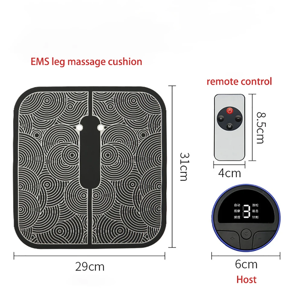 Electric EMS Muscle Stimulator Foot Massager Mat TENS ABS Pulse Acupunctur Pad Improve Blood Circulation Feet Cushion Relaxation