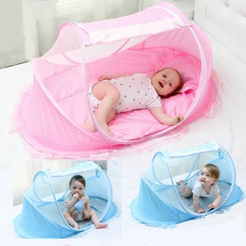 

Baby Bed Netting Folding Baby Mosquito Net Bed Mattress Pillow Newborn Baby Nest Bed Portable Crib Breathable Baby Bedding Crib