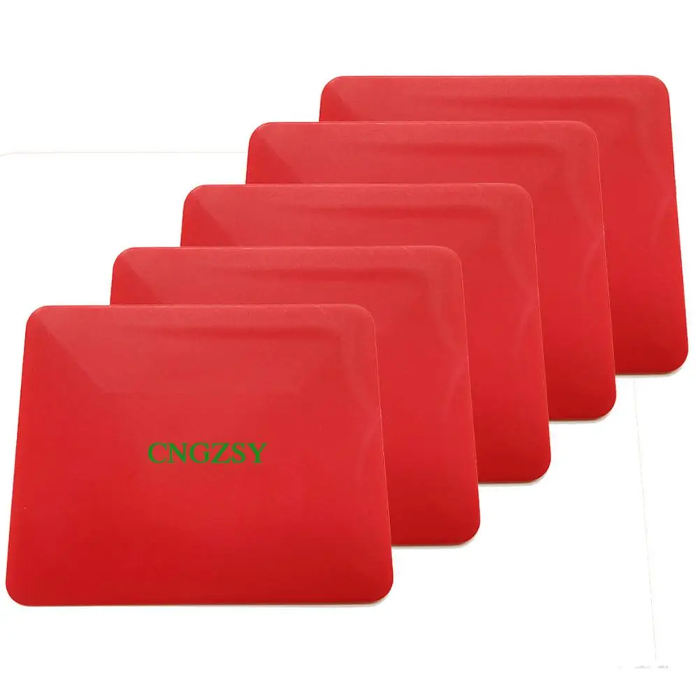 

5pcs Trapezoid Red Soft Edge Squeegee for Car Sticker Wrapping Power Stroke Scraper 5A27