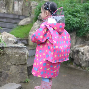 

Large Kids Cute Raincoat Hooded Cartoon Pink Lightweight Travel Raincoat Waterproof Chubasquero Hombre Portable Rain Gear MM60YY