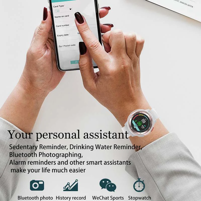 Eseed DT68 smart watch männer IP68 wasserdichte 1,2 zoll full touch bildschirm 230mah 30 tage lange standby EKG smartwatch für android ios