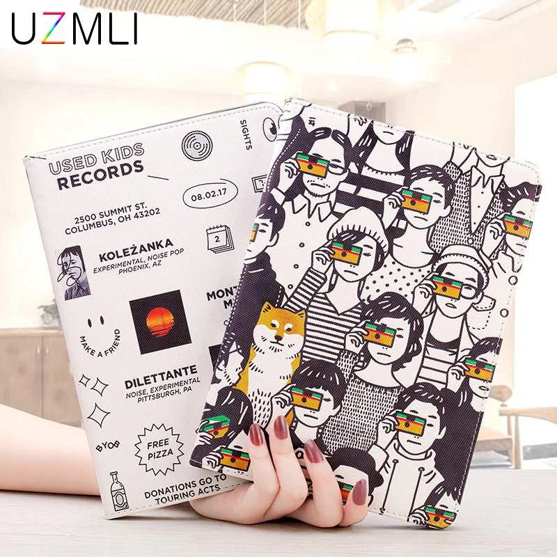 

For Apple iPad Pro 11 inch 2018 Smart Wake Leather Soft TPU Case Cartoon illustration Tablet Protective Cover Cases + Gifts