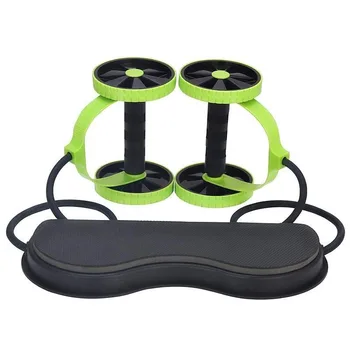 

Unisex Double Wheel AB Roller Stretch Elastic Resistance Pull Rope Tool Abdominal roller Fitness Exercise Workout Equipment