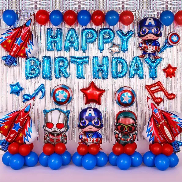 Marvel Animation League Heroes Captain America Вечерние Декорации для детского дня рождения набор