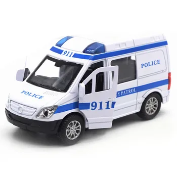 

1:36 Alloy Desktop Home Sound Light Children Pull Back Birthday Diecast Ambulance Police Toy Vehicle Car Model Kids Gift