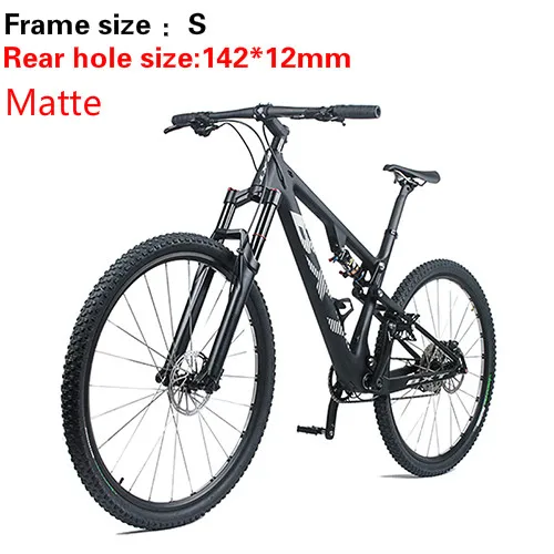 S 142X12mm matte Горный велосипед 29er карбоновая рама MTB велосипед полная подвеска полный велосипед 1*11 скорость 29er* 2,1 mtb Шины - Цвет: S 142X12mm matte