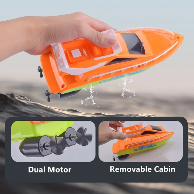 Removable Cabin Design High Speed Racing RC Speedboat Two Way Navigation Dual Motor Backward Reset Simulation Shape RC Boat Toy 3