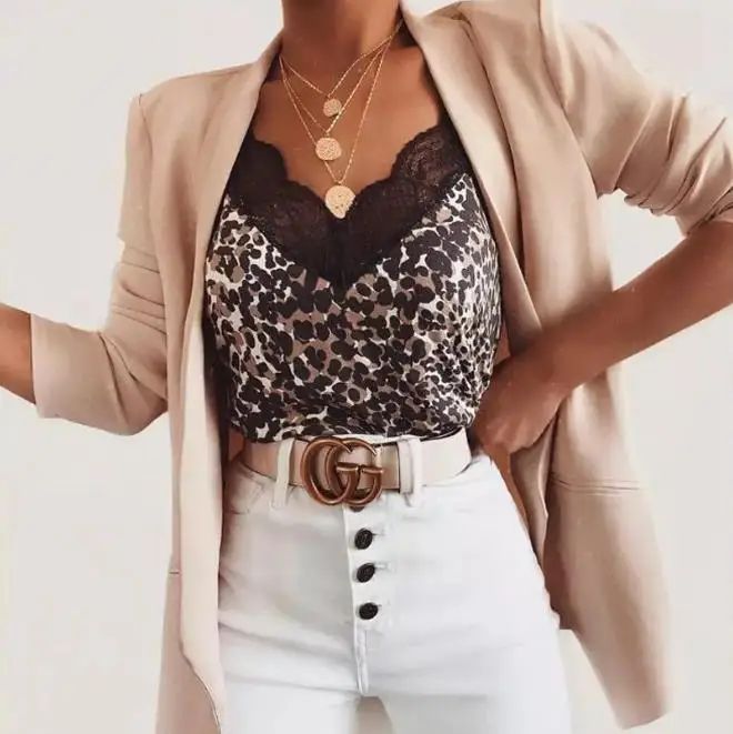 B Женский кружевной жилет без рукавов, топы, женские свободные майки с v-образным вырезом, майки, майки - Цвет: B