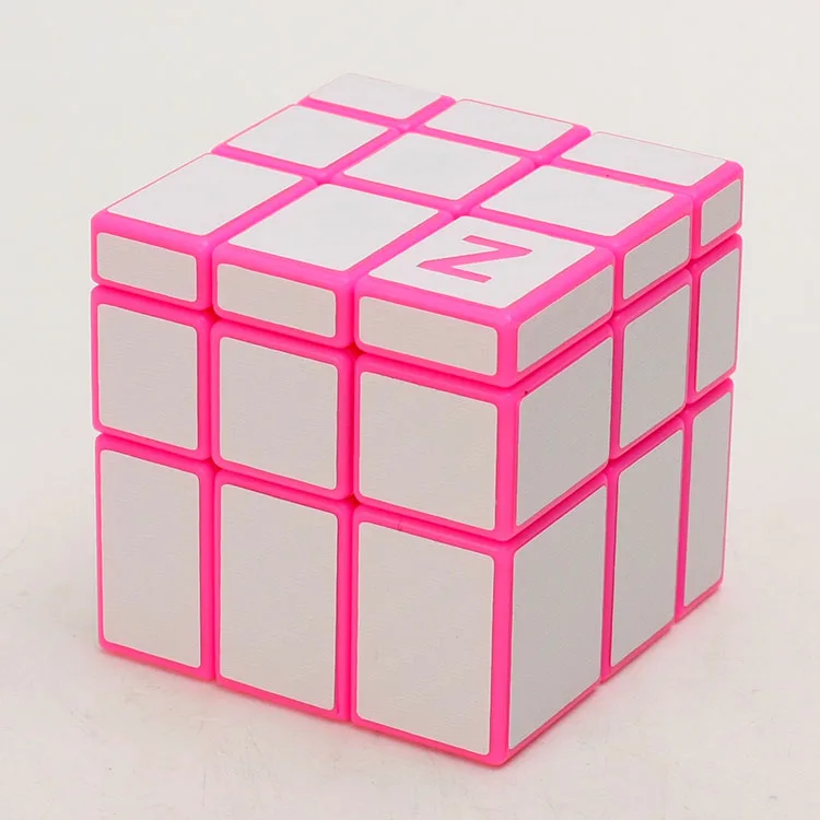 Новинка, зеркальный куб Z cube 3x3, магический с наклейкой из углеродного волокна, развивающие игрушки Cubo magico в подарок, ДЕТСКИЕ ЛАБИРИНТЫ, развивающие игрушки - Цвет: white pink