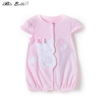 

Newborn Girls Summer Rompers 100% Cotton Kids Infant Jumpsuit Cute Princess Pink Infant Girl Overalls Clothing Rompers