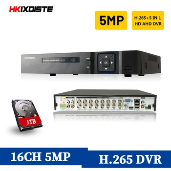 

HKIXDISTE 16CH DVR Onvif 4MP AHD Support AHD/Analog/TVI/CVI/IP Camera Security Hybrid Video Recorder 1080P Max 4TB P2P View 5IN1