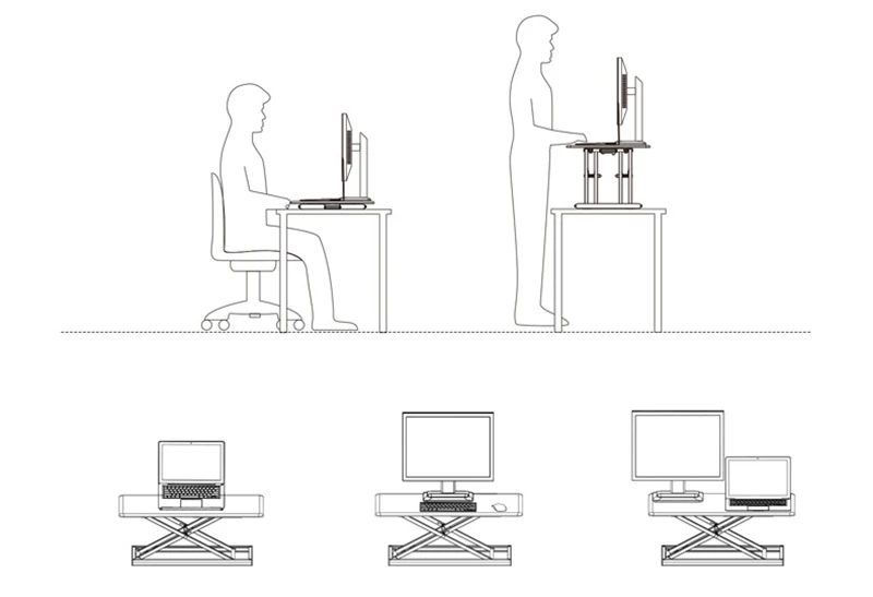 Hyvarwey ID-30 Aluminum Easy Up Height Adjust Sit Stand Desk Riser Foldable Laptop Desk Monitor Holder Stand With Keyboard Tray 9 Hyvarwey ID-30 Aluminum Easy Up Height Adjust Sit Stand Desk Riser Foldable Laptop Desk Monitor Holder Stand With Keyboard Tray 3
