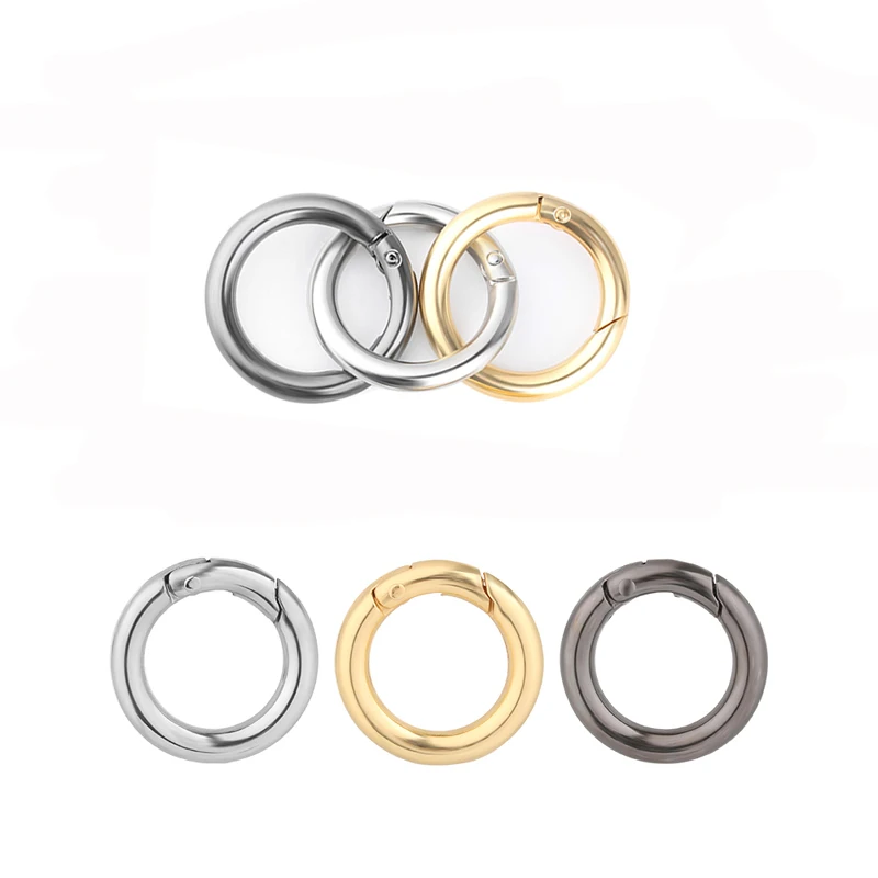 

20Pcs Zinc Alloy Carabiner Round Spring Camping Hiking Clip Hook Key Chain Carabiner Push Open Gate Ring Mini Backpack Buckle