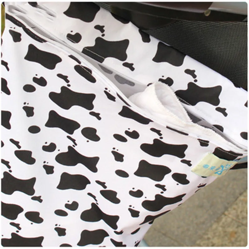 30*40cm Baby Diaper Bag Infant Waterproof Reusable Wet Dry Bag Print Pocket Nappy Bag Travel Single Layer Diaper Bag with Zipper