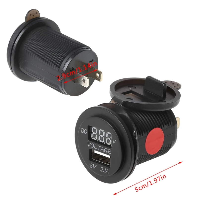5V 2.1A мотоцикл розетка в автомобиль напряжение дисплей USB зарядное устройство светодиодный вольтметр Панель