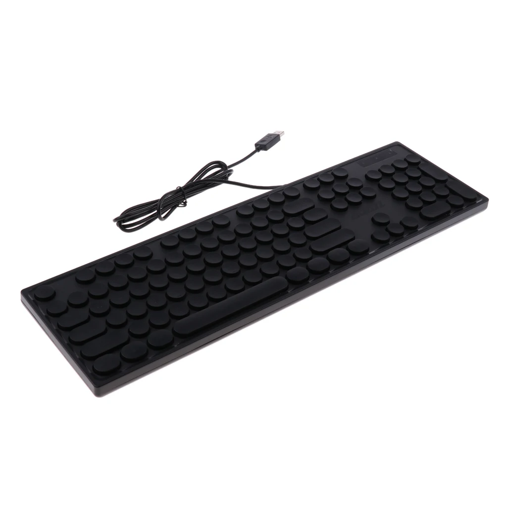 Black Проводная USB игровая клавиатура Механическая чувствовать себя комфортно тихий светодиодный светильник подсветка для Windows XP/Win7/Win10, IOS - Цвет: Black