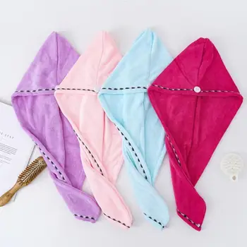 

Plain Quick Dry Towel Quick Dry Hair Cap Wrap Towel 6 Colors Dry Hair Cap Microfiber Coral Fleece Shower Cap