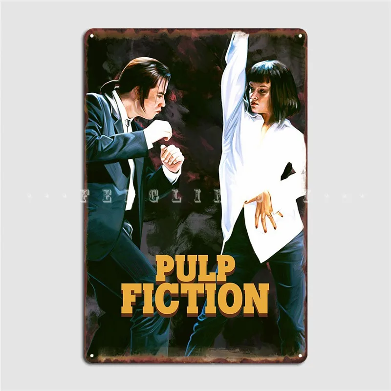 

Pulp Fiction Dance Metal Plaque Poster Cinema Garage Home Funny Wall Decor Tin Sign Posters