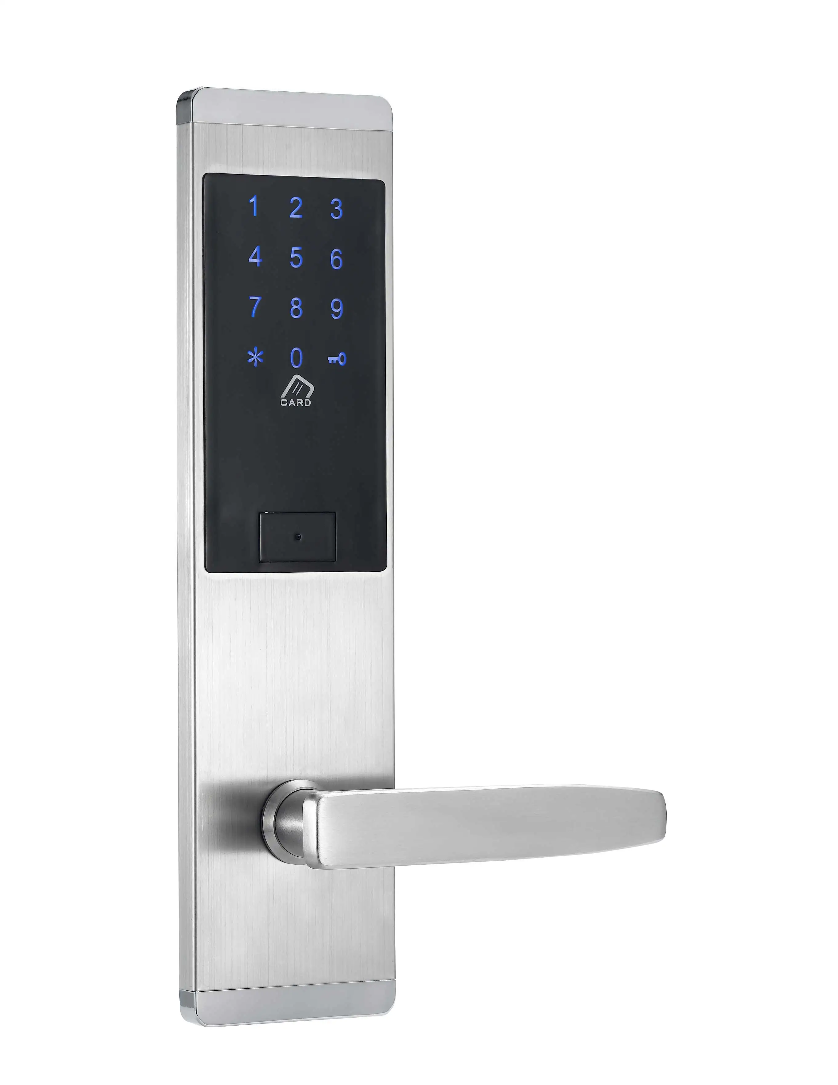 KPIOCCOK электронный дверной замок цифровой сенсорный экран Клавиатура кодовый дверной замок Пароль IC карта дверной замок для умного дома офиса MF301 - Цвет: silver