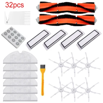 

32Pcs Set of New High Quality Roller Brush Side Brush Mop Robot Sweeper Accessories Replacement Vacuum Cleaner Sweeper Tool Part