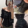 Underbust Corset Sexy Gothic Busiter Steel Boned Waist Trainer Short Torso Women Slimming Sheath Girdle Waist Cincher Lace Up ► Photo 2/6