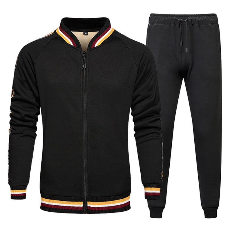

Men Sets Fleece Warm Jacket And Sweatpants 2 Pieces Tracksuit Winter Clothing Fashion Casual Sportswear Plus Size