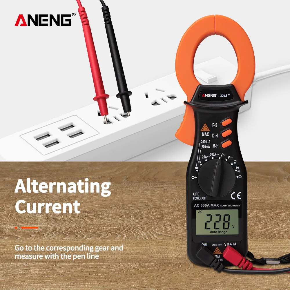 ANENG 3218+ AC Цифровой мультиметр тестер сопротивления току ампериметрический Зажим Тестер