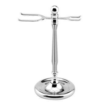 

Stable Easy Clean Lightweight Shaving Brush Holder Weighted Base Razor Storage Frame Alloy Bathroom Organizer Tool Stand Gift