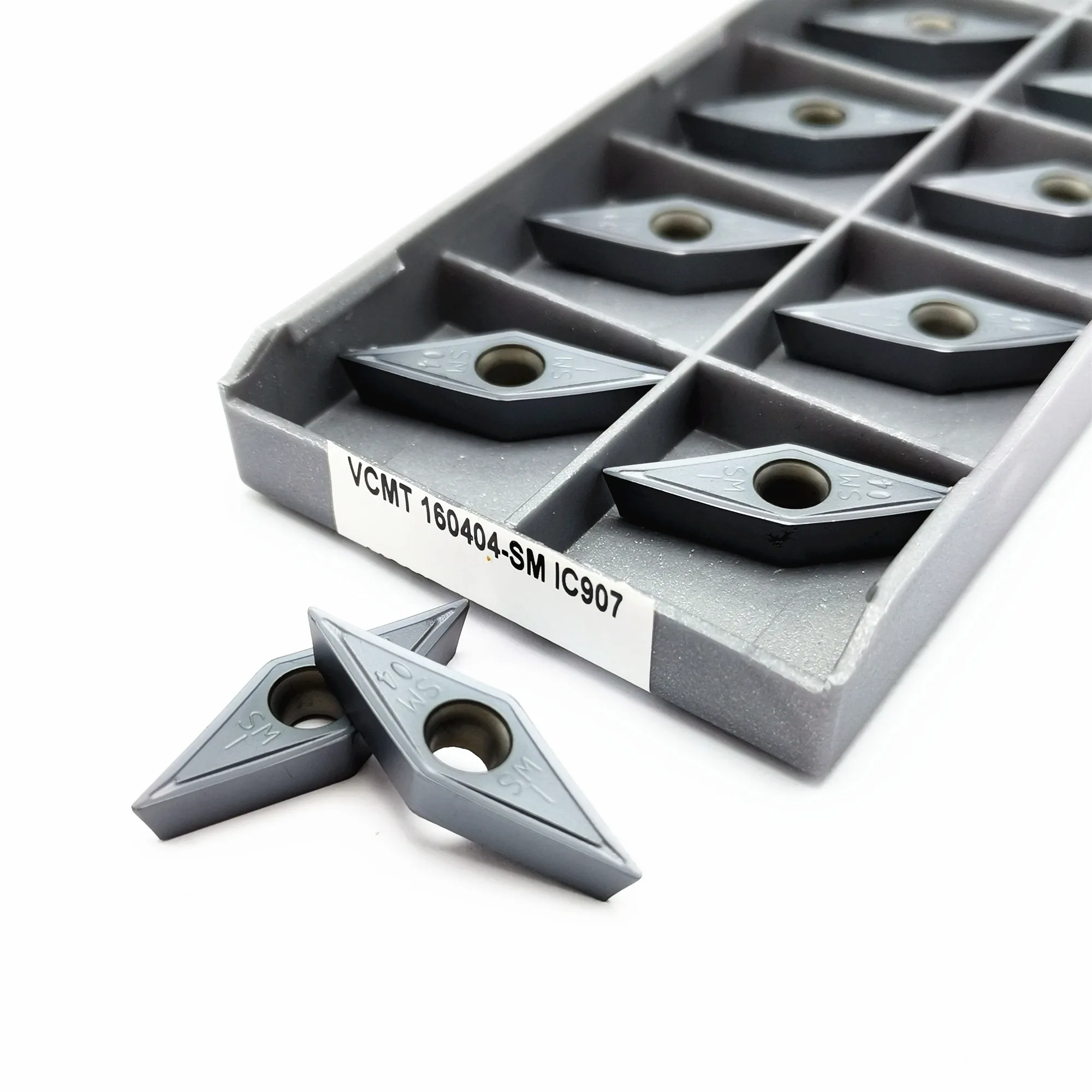 VCMT160404 SM IC907 / 908 External Round Car Blade Carbide Insert Lathe Tool VCMT 160404 CVD+ PVD Turning Insert