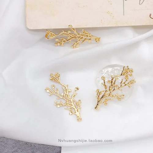 5- 37x20mm DIY ручной работы материал медное покрытие 18 К настоящее золото Аксессуары листья ветви любовь пятиконечная звезда кулон DIY серьги материал - Цвет: 5- 37x20mm