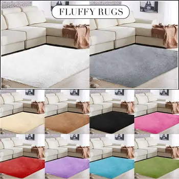 

Multicolored Warm Bright Anti-Skid Fluffy Rugs Carpet Floor Area Rug Mat Home Living Room Decoration Sofa