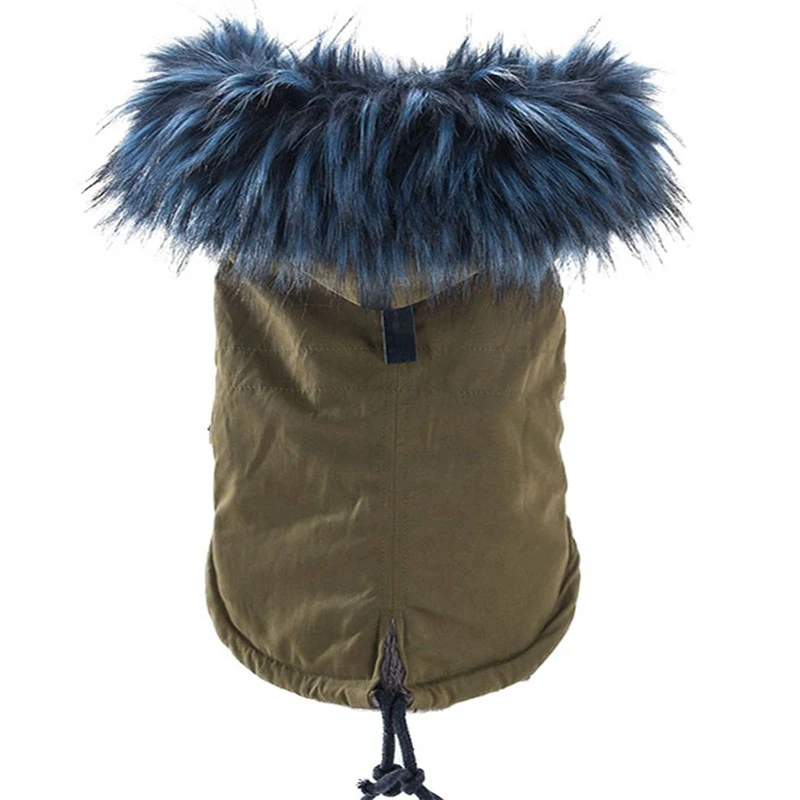 Зимняя одежда для собак, роскошный воротник из искусственного меха, пальто для собак для маленьких собак, теплая ветрозащитная парка для питомцев, флисовая куртка для щенков - Цвет: G