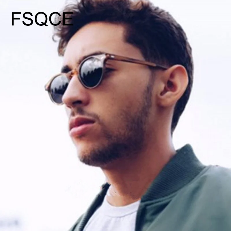 Vintage  Sunglasses New High Quality Brand Designer Round Sunglasses Men Retro Vintage Driving Sun Glasses Male Sunglass Shades