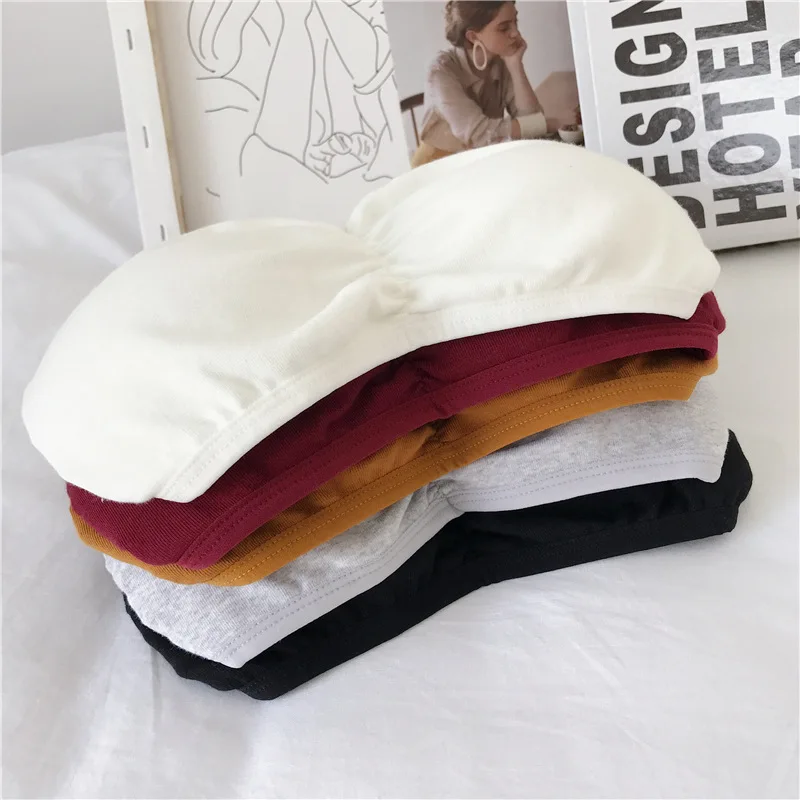 Strapless Bra Tube Top Women Cross Back Bralette Wireless Invisible Bra Seamless Underwear Female Lingerie Sexy Cotton Crop Top