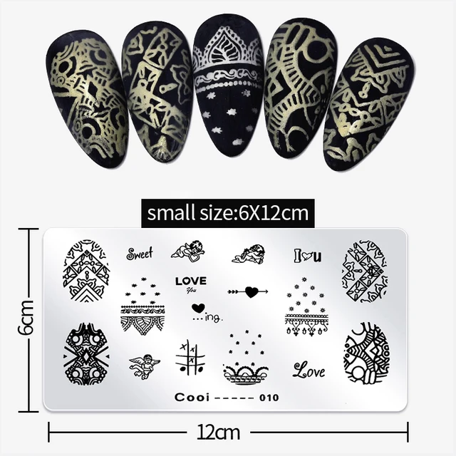 Big Size 9.5*14.5cm Nail Stamping Plates Flower/geometric shaped nail art template for DIY nail art decoration plate tools cooi-010