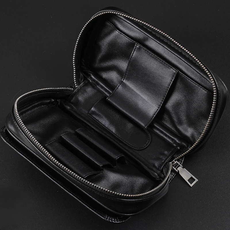 Новинка 1 шт. кожаная трубка чехол для табака с 3 карманами труб черный|tobacco pouch