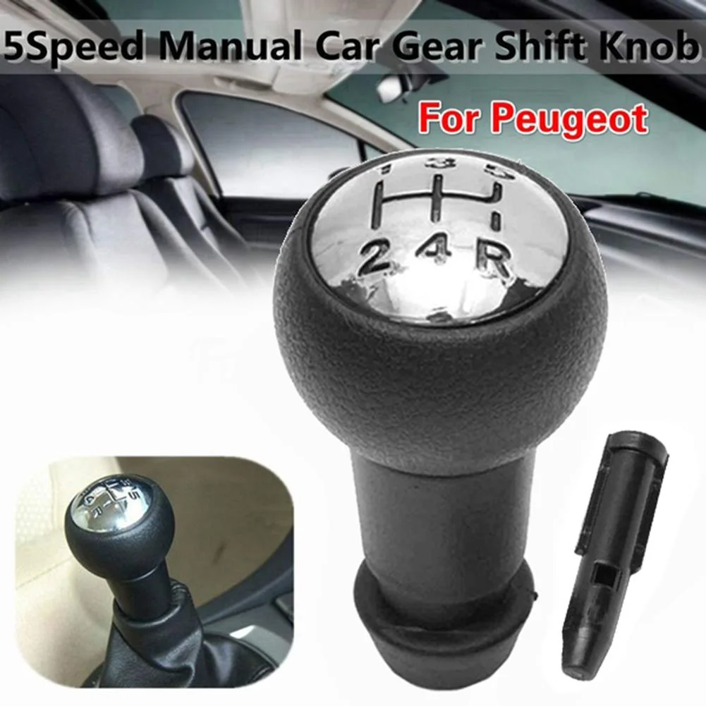 5 Speed Gear Stick Shift Knob Lever Pen Adapter Replacement For Peugeot 206 207 307 308 407 For