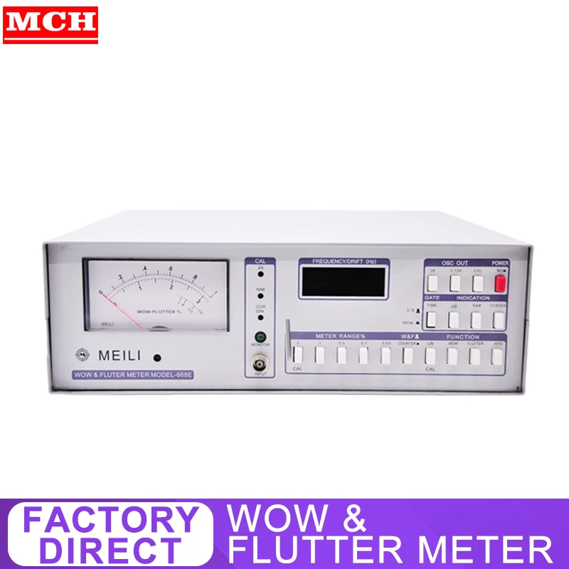 Wow & flutter meter Jitter measurement instrument Range 0.03% -3% Frequency 3kHz 3.15kHz Synchronous output test MCH-668E afbeelding