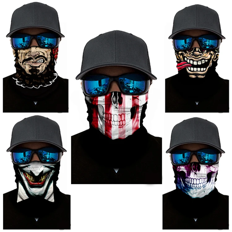 

WOSAWE Cycling Facemasks Ski Mask Scarf Neck Warmer Skull Balaclava Ski Mask For Face Headband Halloween Joke Cycling Face Mask