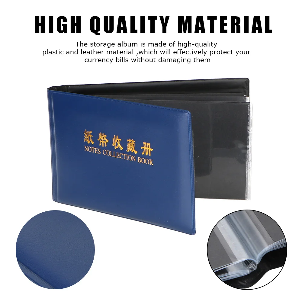 Money Collection Album 30 Pages Paper Collection Pockets Loose Leaf Sheet Banknote Protective Bag for Collector