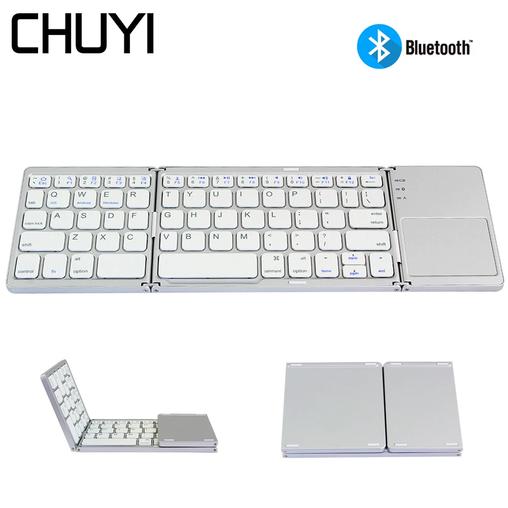 Беспроводная складная Bluetooth клавиатура CHUYI ультратонкая Портативная Складная