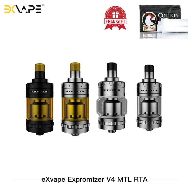Оригинальный Exvape Expromizer V4 MTL RTA 23 мм Емкость 2 мл Одиночная катушка электронные
